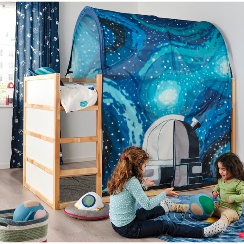 Ikea KURA Kids Bed Tent Canopy Netting, space/ Blue, NEW